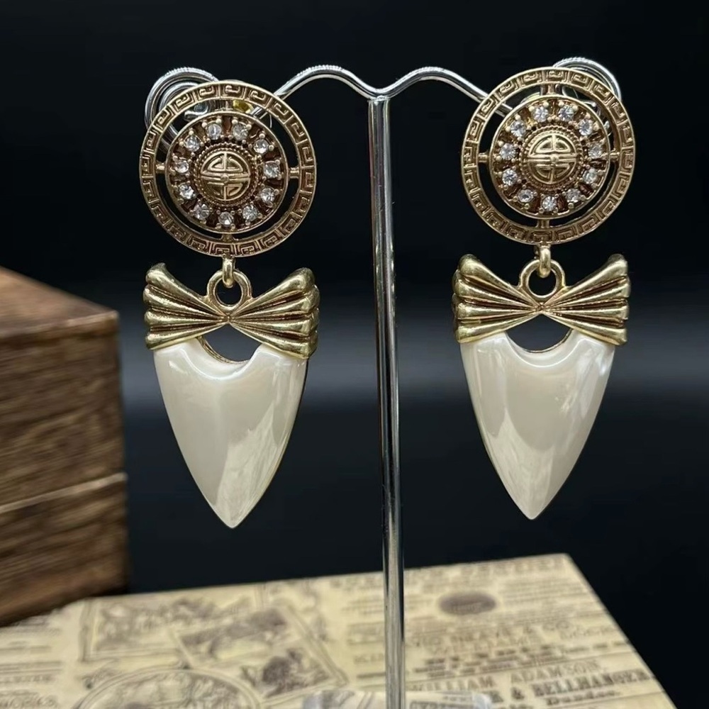 Givenchy Gold-Tone & Ivory Drop Earrings